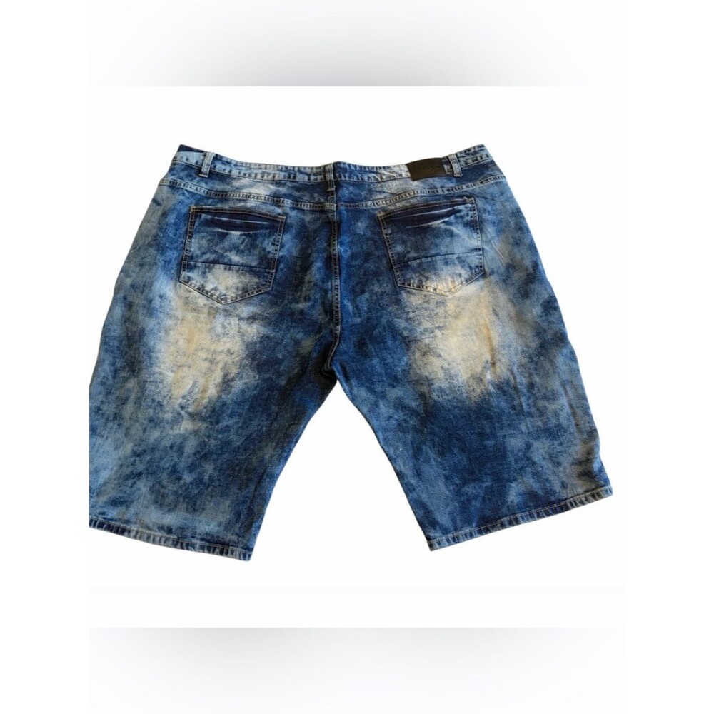 Encrypted NYC Premium Denim Jean Shorts Distressed Acid-Wash Size 50 Stretch